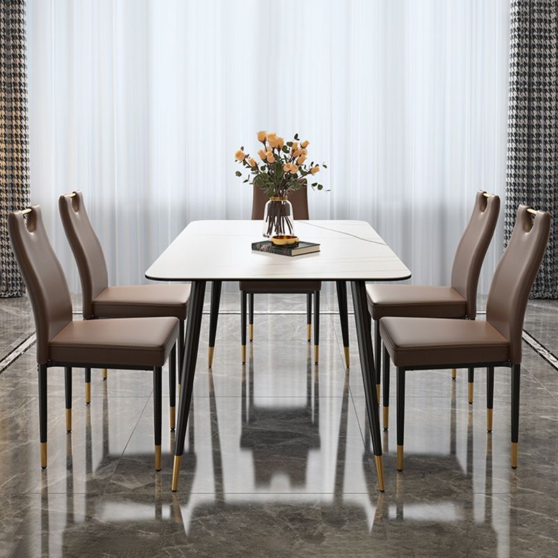 Stackable Leather Home Side Chair Modern Solid Back Dining Chair (Set of 4) Clearhalo ' kitchen&dining_furn' 'Dining Chairs' 'Dining Tables & Seating' 'dining_chair' 'furn' 'furn_dining_chair' 'Furniture' 'furniture_dining_chair' 'Kitchen & Dining Furniture' 'kitchen' 1200x1200_ccec5199-5f20-4cde-ba55-0dd7d718d5d8