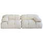 Tufted Cream 2-3-Seater Sofa Contemporary Pillow Top Arm Sofa