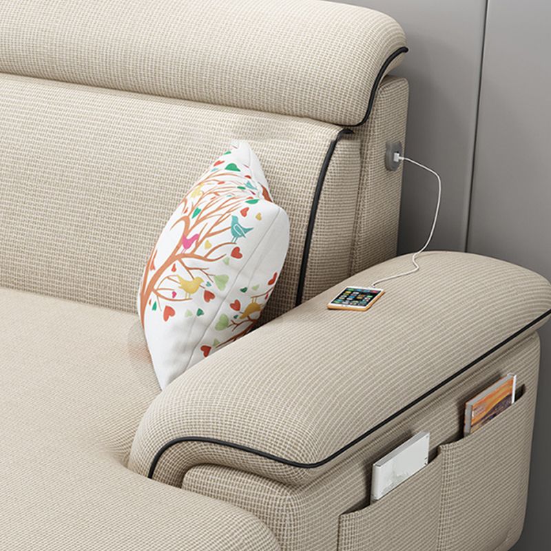 Scandinavian 4-Seater Sectional with Pillow Top Arm and Storage Clearhalo 'furn' 'furn_sectionals' 'Furniture' 'furniture_sectionals' 'Living Room Furniture' 'Sectionals' 1200x1200_cced0853-7c88-4277-96cc-f5ae70ffd42e