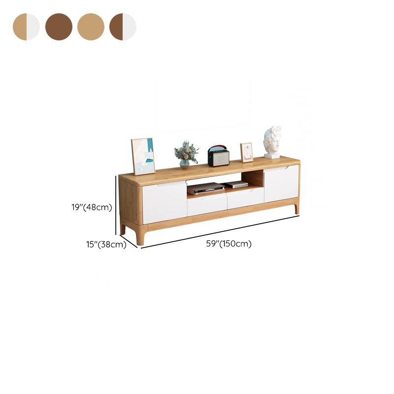 Rubber Wood Contemporary TV Console Open Storage Media Console Clearhalo 'furn' 'furn_tv_stands_entertainment_centers' 'Furniture' 'Living Room Furniture' 'TV Stands & Entertainment Centers' 'TV Stands & Media Storage Furniture' 'tv_stands_entertainment_centers' 1200x1200_ccef779e-fab8-4b51-87b7-b11373e896e8