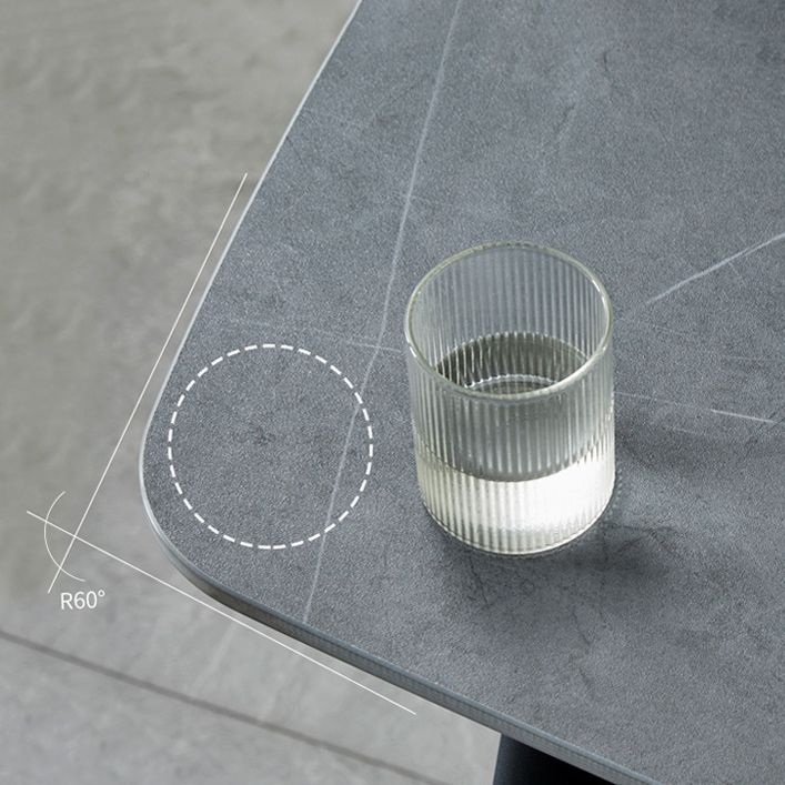 Contemporary Rectangle Dining Table Sintered Stone Dining Table with 4 Metal Legs for Dining Room Clearhalo ' dining_table' 'Dining Tables & Seating' 'Dining Tables' 'Furniture' 'furniture_dining_table' 'Kitchen & Dining Furniture' 'kitchen&dining_furn' 'kitchen' 'kitchen_dining_table' 1200x1200_ccf0fc2b-23e0-467c-97a5-0015ed38f2eb