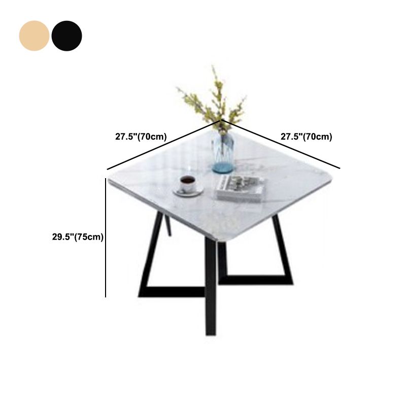 Glam Style Stone Square Dining Table with Metal 4 Legs for Living Room Clearhalo 'Dining Tables & Seating' 'Dining Tables' 'dining_table' 'furn' 'furn_dining_table' 'Furniture' 'furniture_dining_table' 'Kitchen & Dining Furniture' 'kitchen' 'kitchen_dining_table' 1200x1200_ccf1a036-6635-4737-8cdc-bcbea59f8bd8