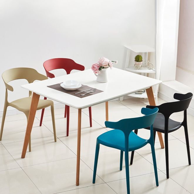 Nordic Backrest Armrest Acrylic Chair with Acrylic Legs for Dining Room