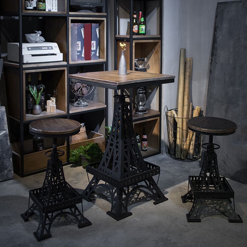Industrielles Bartisch-Set aus Holz, 1/2/3-teilig, Metall-Thekenset für den Heimgebrauch