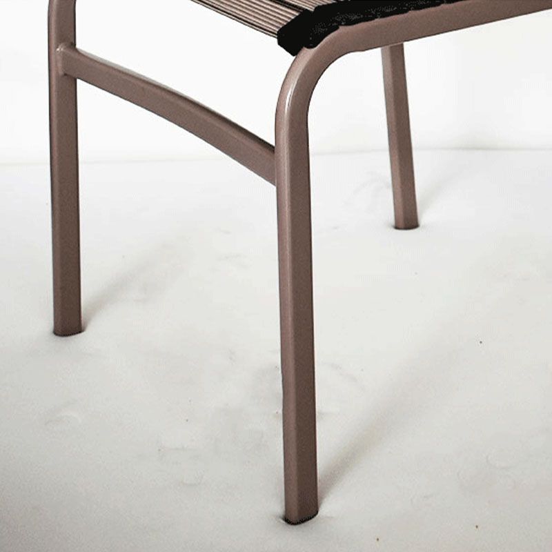 Sedia da ufficio medio backless a braccio senza ruote sedia da scrivania in alluminio marrone