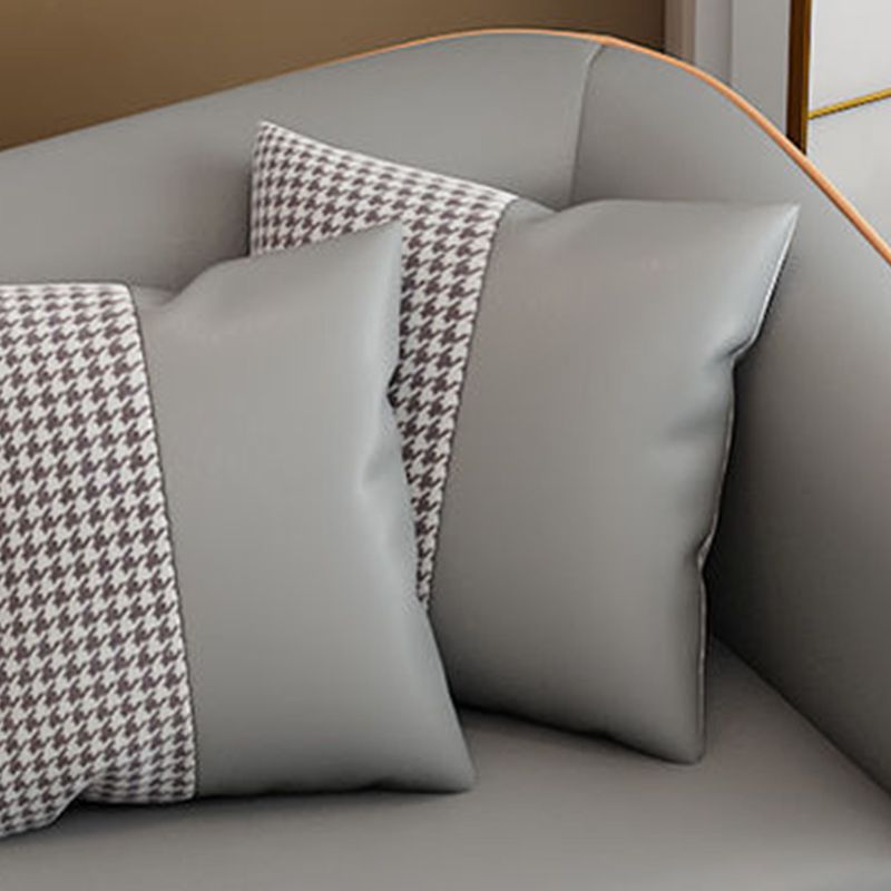 フェイクレザーソファタキシードアームステイン耐性ソファ25.59 "Hアパートメント