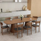 Contemporary Dining Table Pine Solid Wood Dining Table with Double Pedestal