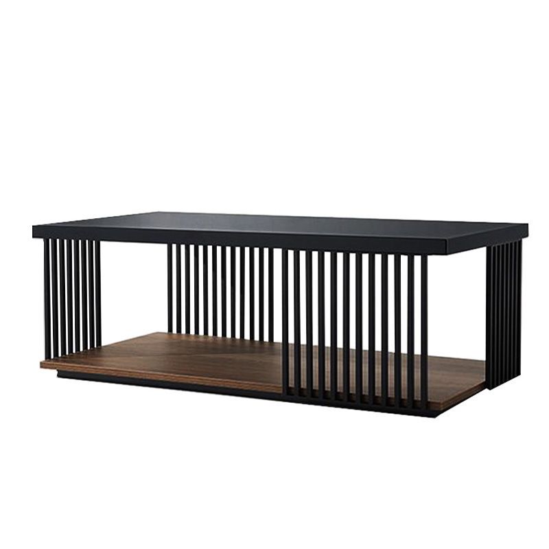 Rectangular Iron and Wood Coffee Cocktail Table with Storage Clearhalo 'Coffee & Accent Tables' 'Coffee Tables' 'coffee_tables' 'furn' 'furn_coffee_tables' 'Furniture' 'Living Room Furniture' 1200x1200_ccf7dc2f-5f83-4874-a0ba-a65af3f2e1b7
