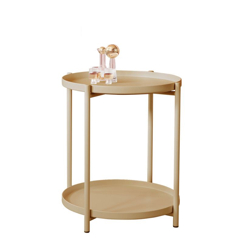 20,4 "4 gambe alte 4 gambe/gambe trasversali tavolino in metallo tavolo laterale superiore del vassoio tondo
