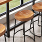 Modern Backless Stools with Metal Base Light Brown Counter & Bar Stools