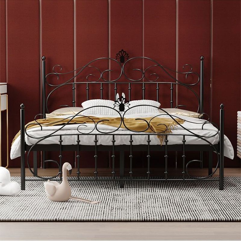 Single Metal Arched Headboard Bed Open-Frame Bed with Metal Legs