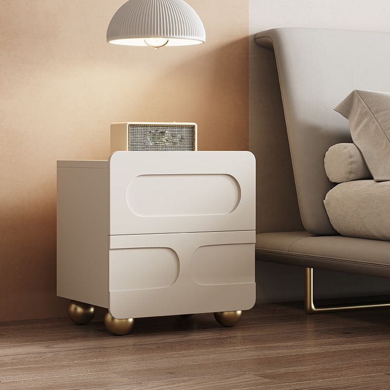 Faux Wood -Nachtkabinett zeitgenössischer Bett Nachttisch mit Schubladen