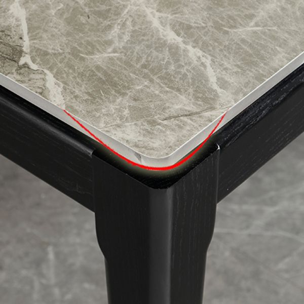 Table à manger rectangle de style du milieu du siècle avec des jambes en bois massif