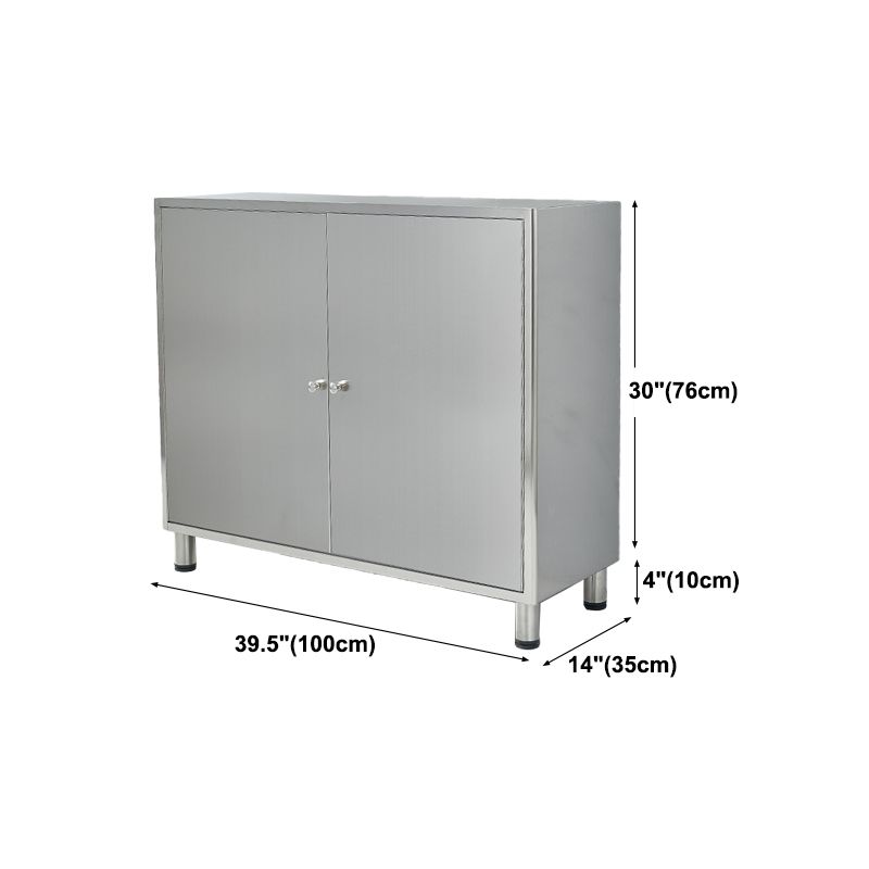 Stainless Steel Sideboard Cabinet Modern Server Cabinet with Storage for kitchen Clearhalo 'buffet_sideboard' 'Buffets & Sideboards' 'furn' 'furn_buffet_sideboard' 'Furniture' 'furniture_buffet_sideboard' 'Kitchen & Dining Furniture' 1200x1200_ccfd282e-ff92-4d6f-a8f8-f505c9d2ff11