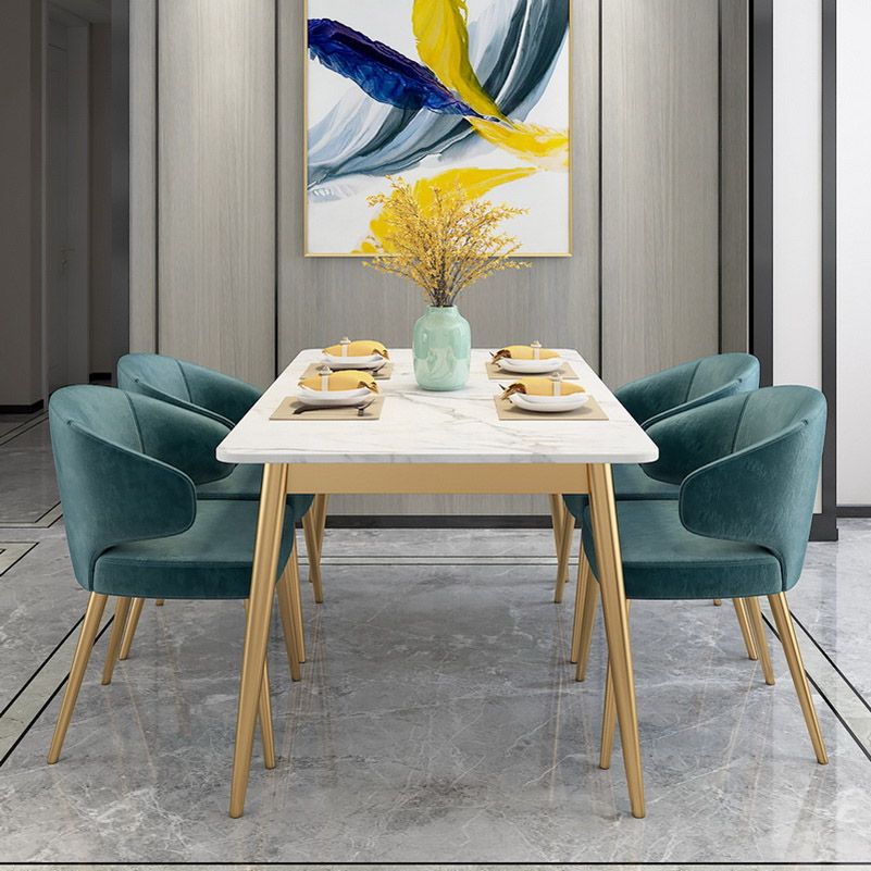 Glam Stone Rectangle Dining Table Metal Legs for Dining Room Clearhalo 'Dining Tables & Seating' 'Dining Tables' 'dining_table' 'furn' 'furn_dining_table' 'Furniture' 'Kitchen & Dining Furniture' 1200x1200_ccfe12b2-c315-4d45-8991-5a25afc2b1de