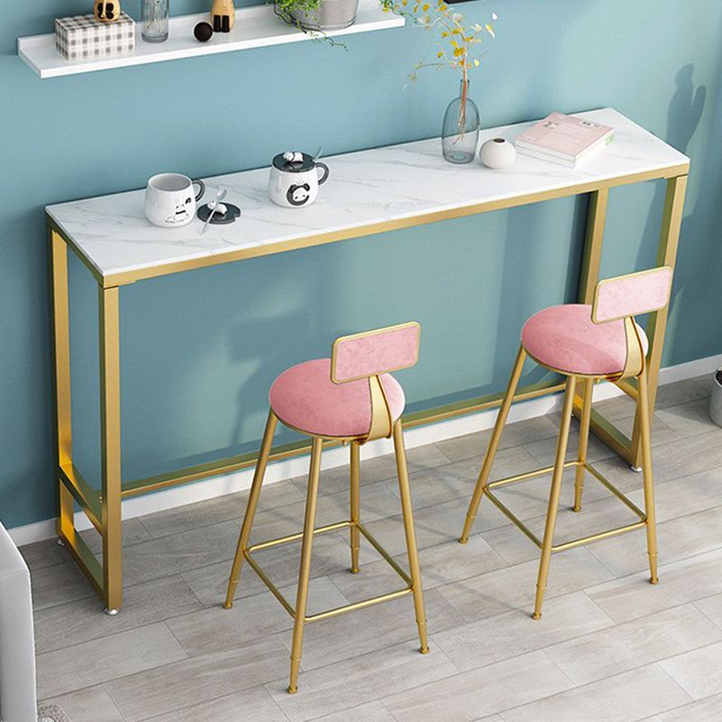 Glam 1/3 Pieces Bar Table Set Rectangle Stone Counter Table with Stools for Milk Tea Shop Clearhalo 'Bar Furniture' 'furn' 'furn_home_bar_bar_sets' 'Furniture' 'Home Bars & Bar Sets' 'home_bar_bar_sets' 'Kitchen & Dining Furniture' 1200x1200_ccffb902-853f-454b-bb69-71858e99c5fc
