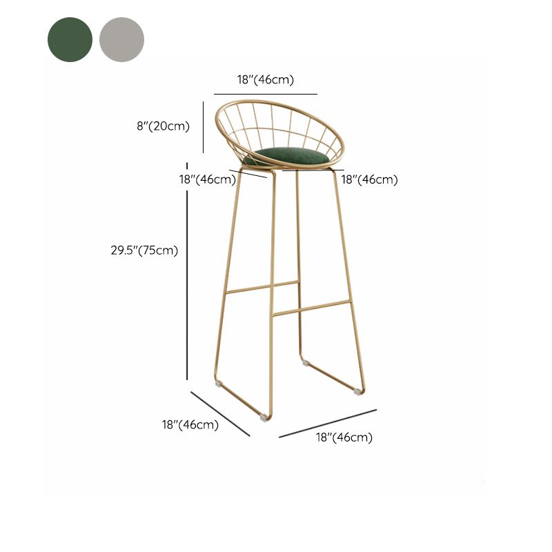 Glam Style Upholstered Counter Stool Armless Bar Stool with Footrest Clearhalo 'Bar Furniture' 'Bar Stools' 'bar_stools' 'furn' 'furn_bar_stools' 'Furniture' 'Kitchen & Dining Furniture' 1200x1200_cd00918d-212c-4250-a0a2-6cee65c79822