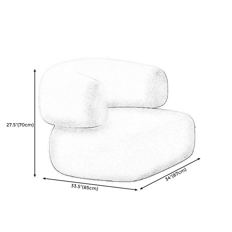 Moderne kameel achterbank 27,56 "High Round Arm Sofa voor appartement, wit