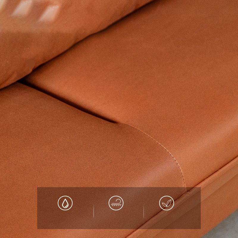 Faux Leather Sofa 29.92" High Scandinavian Square Arm Sofa for Living Room Clearhalo 'furn' 'furn_sofas' 'Furniture' 'Living Room Furniture' 'Sofa' 'sofas' 1200x1200_cd0251f5-b3bc-44ab-9fde-7b1177c9919c