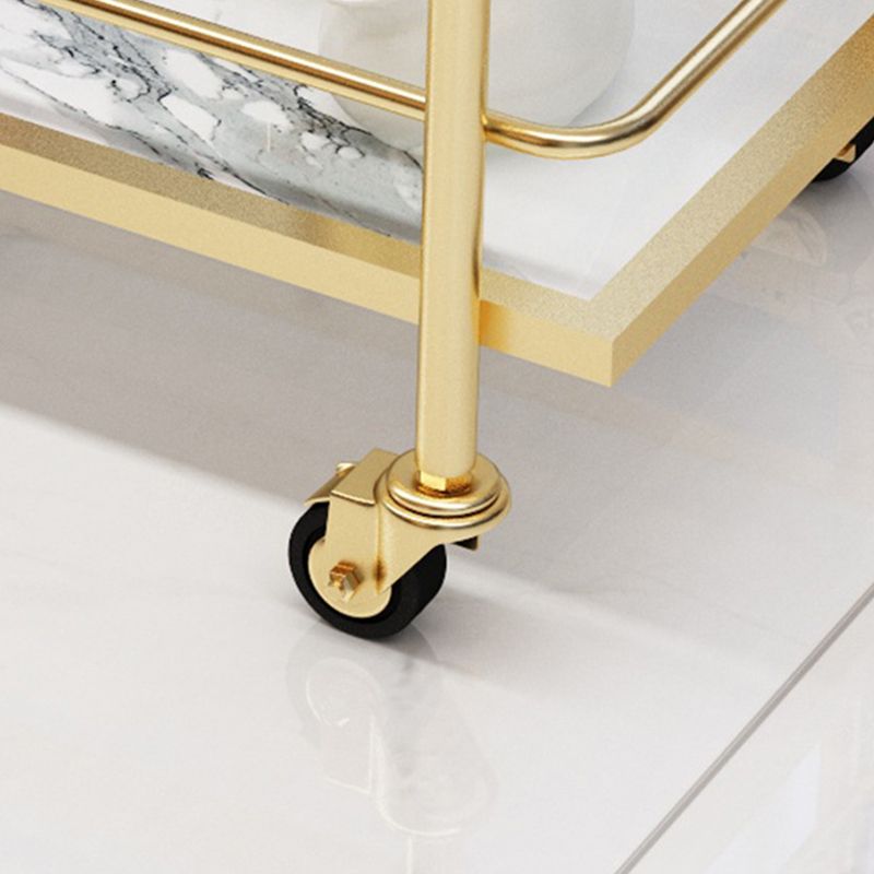 33.86" High Rolling Modern Style Prep Table Stone Prep Table for Dining Room