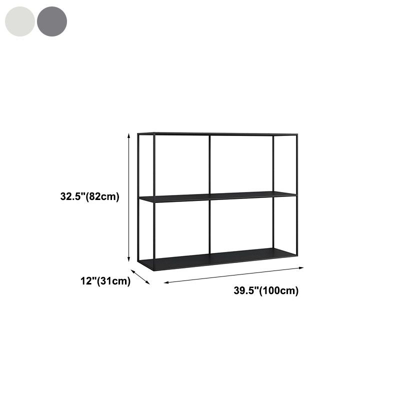 Contemporary Style Bookcase Open Back Metal Bookshelf for Home Office
