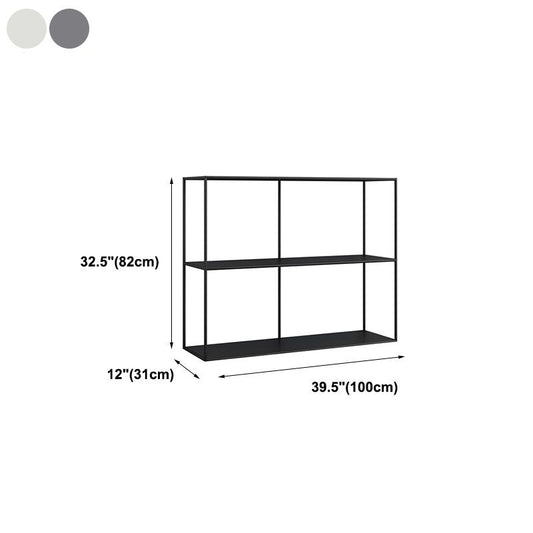 Contemporary Style Bookcase Open Back Metal Bookshelf for Home Office
