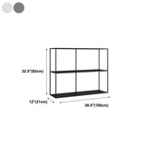 Contemporary Style Bookcase Open Back Metal Bookshelf for Home Office