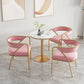Glam Style Arm Dining Chairs Gold Iron Frame Open Back Dining Side Chair