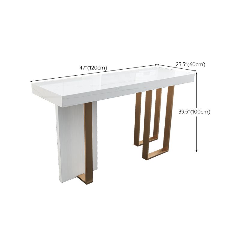 Faux Marble Bistro Bar Table Rectangle White Bar Table for Home Clearhalo 'Bar Furniture' 'Bar Tables' 'bar_tables' 'furn' 'furn_bar_tables' 'Furniture' 'Kitchen & Dining Furniture' 1200x1200_cd05291e-9053-46c0-a4a2-5b8789858ccf