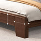 Massives Holzbett in braunem zeitgenössischen 31,49 "-B -Bett mit Kopfteil