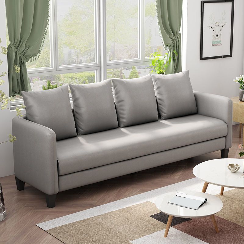 Faux Leather Sofa 78.74" W x 25.19" D x 23.22" H Square Arm Sofa for Living Room Clearhalo 'furn' 'furn_sofas' 'Furniture' 'Living Room Furniture' 'Sofa' 'sofas' 1200x1200_cd076edd-4e01-4e70-98b6-86ac4038993e