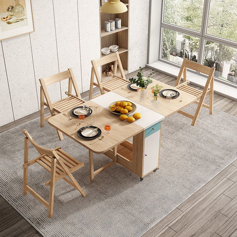 Rectangle Mid-Century Modern Folding Table Pedestal Base Table for Dining Room(only table) Clearhalo ' dining_table' 'Dining Tables & Seating' 'Dining Tables' 'furn' 'furn_dining_table' 'Furniture' 'furniture_dining_table' 'Kitchen & Dining Furniture' 'kitchen&dining_furn' 'kitchen' 'kitchen_dining_table' 1200x1200_cd091bc9-2bf3-45eb-a5a3-8509265c9439