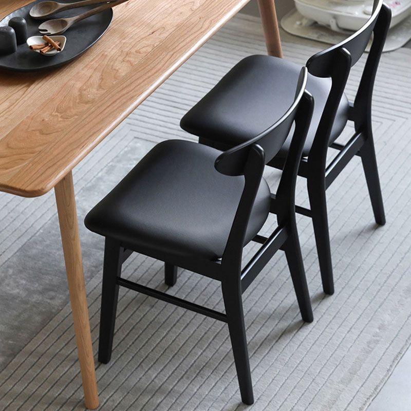 Contemporary Style Dining Chairs Armless Side Chairs with Wooden Legs Clearhalo 'Dining Chairs' 'Dining Tables & Seating' 'dining_chair' 'furn' 'furn_dining_chair' 'Furniture' 'furniture_dining_chair' 'Kitchen & Dining Furniture' 1200x1200_cd09dcd4-ea43-4c0b-8366-65e6db5424f0