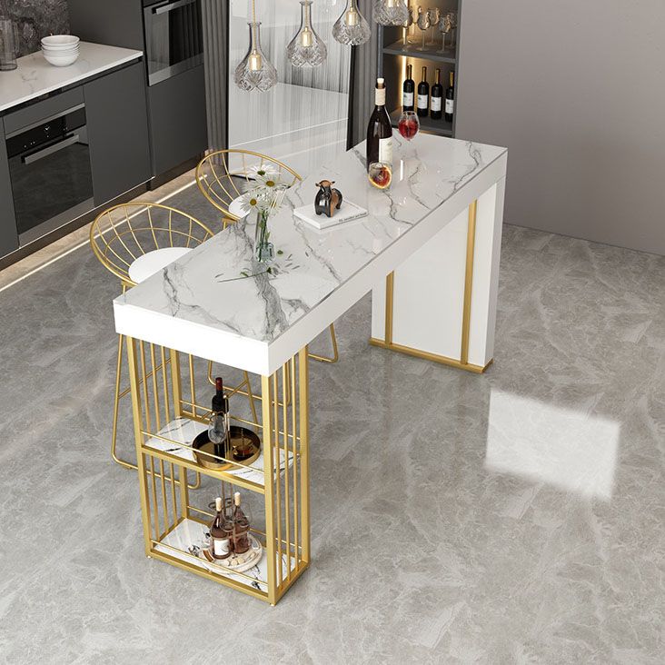 Tavolo da bar in pietra in stile glam rettangolare bar-altezza tavolo da bistrot pub
