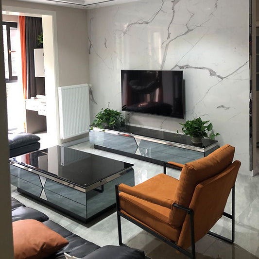 Console TV in vetro e legno splendido Home Home Closed Black TV Stand Console