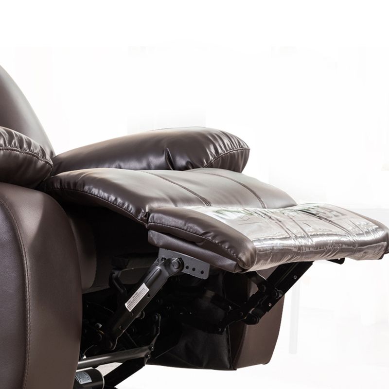 Stile tradizionale Reclinatura standard in pelle genuina su poltrona reclinabile interno marrone scuro