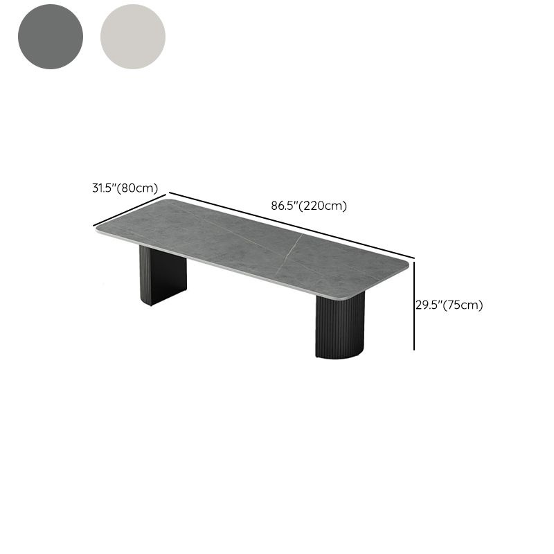 Bureau de tâches en pierre de style moderne Bureau de bureau de forme rectangulaire avec 2 jambes