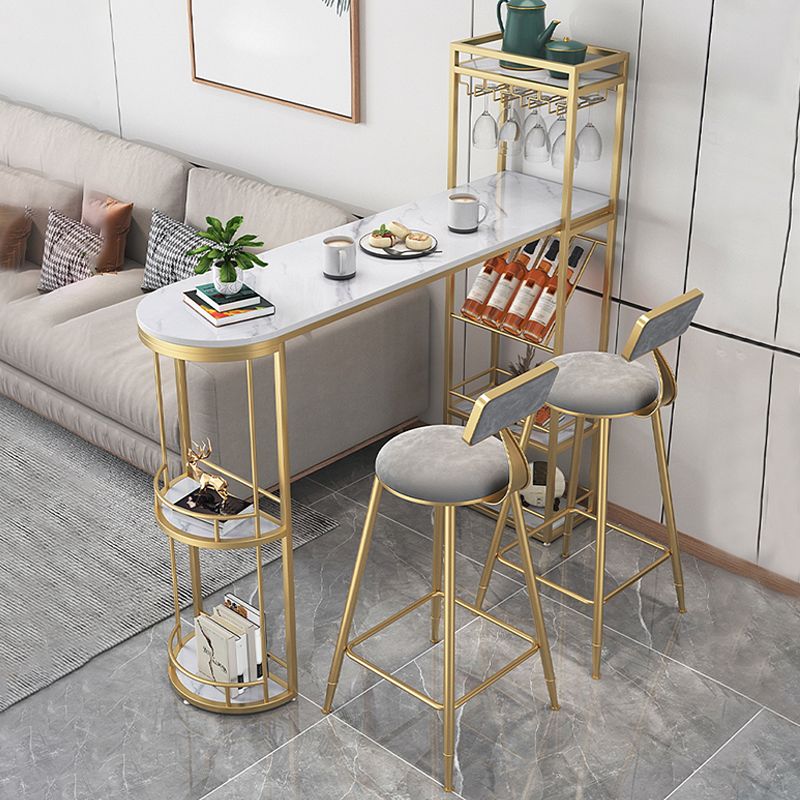 Free Form Bar Set 1/2/3 Pcs Stone and Iron Bar Table with Armless Bar Stools Clearhalo 'Bar Furniture' 'furn' 'furn_home_bar_bar_sets' 'Furniture' 'Home Bars & Bar Sets' 'home_bar_bar_sets' 'Kitchen & Dining Furniture' 1200x1200_cd0bcc5e-cbe2-4f40-89d2-368e31a6651a