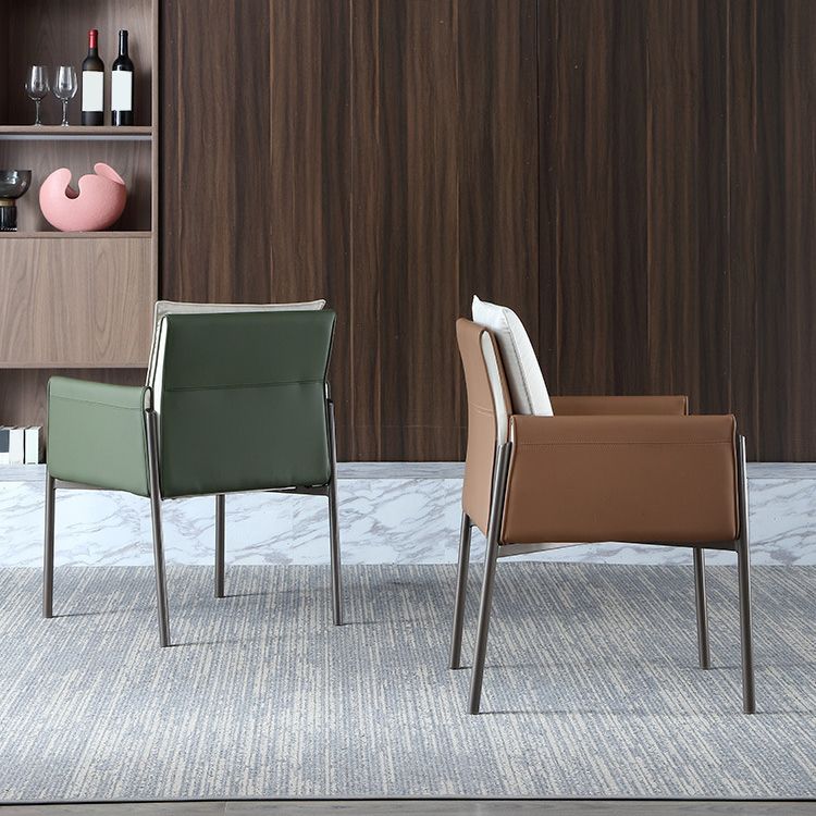 Sedia a braccio contemporanea in metallo sedia sala da pranzo solido sterzo per interno