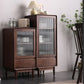 Modern Accent Cabinet with Solid Wood Straight Legs Chest with 1 Drawer and 1 Door