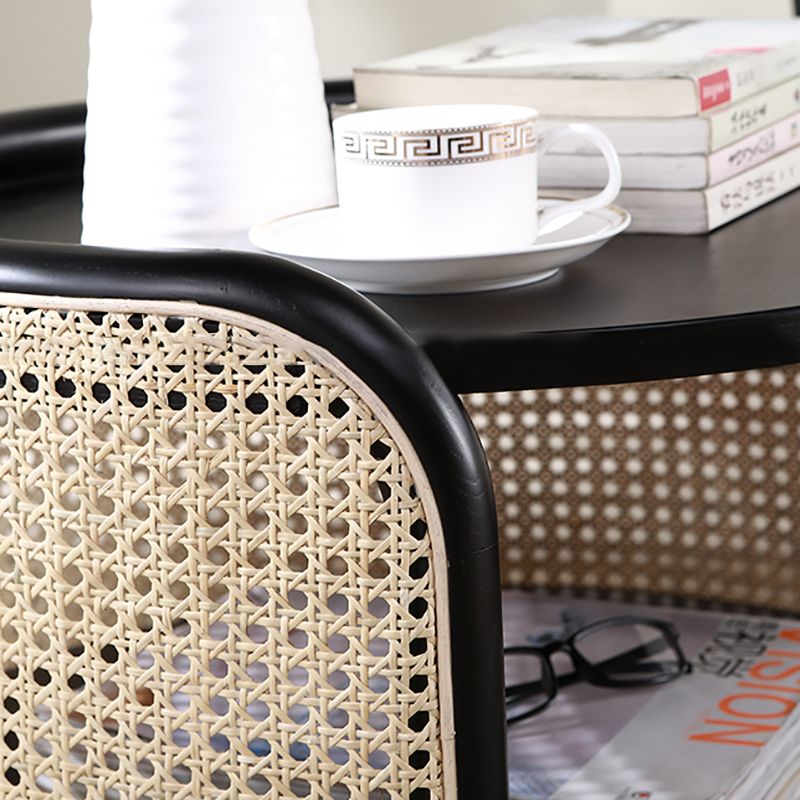 19" Wide Side Table 3 Legs Solid Wood Accent Side Table with Storage