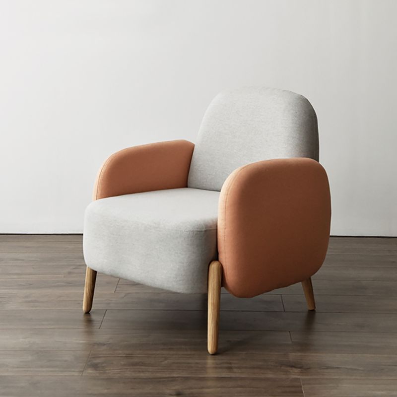 Silla cuadrada de silla de brazo de lino de 29.52 "con cuatro piernas básicas