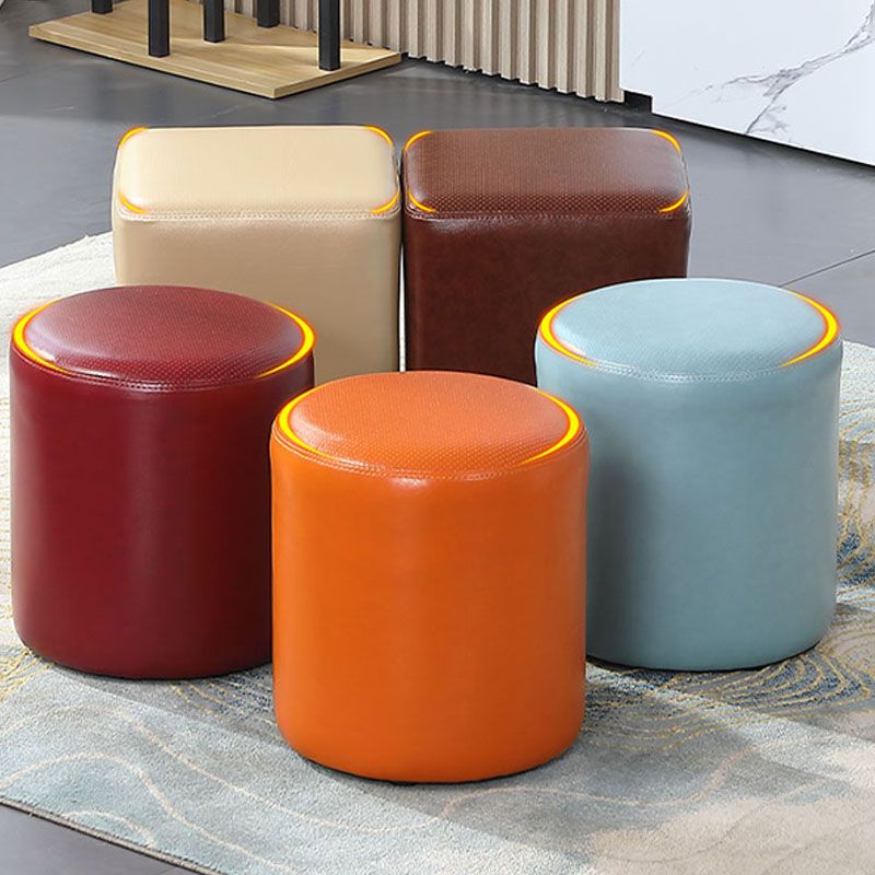 Orange Modern Pouf Water Resistant Solid Color Round Pouf for Drawing Room Clearhalo 'furn' 'furn_ottomans_poufs' 'Furniture' 'Living Room Furniture' 'Ottomans & Poufs' 'ottomans_poufs' 1200x1200_cd0fd2ae-52b6-4a9d-80ae-be268dc15ac4