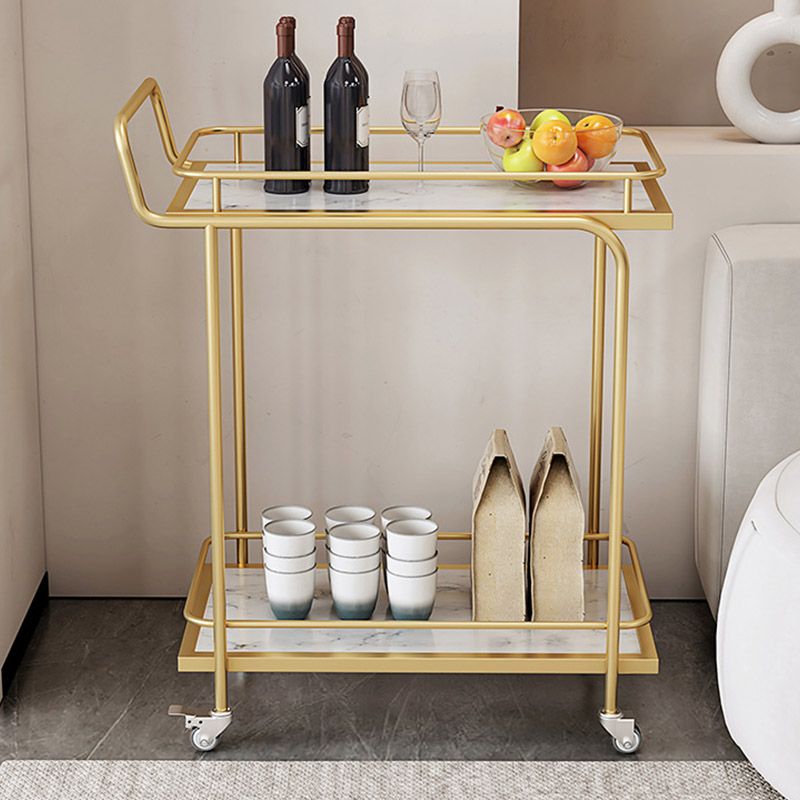 Modern Open Storage Prep Table Rectangular Rolling Kitchen Trolley Clearhalo 'furn' 'furn_kitchen_islands_carts' 'Furniture' 'Kitchen & Dining Furniture' 'Kitchen Islands & Carts' 'kitchen_islands_carts' 1200x1200_cd11c22c-0266-46fe-ae5f-665f97478ebc