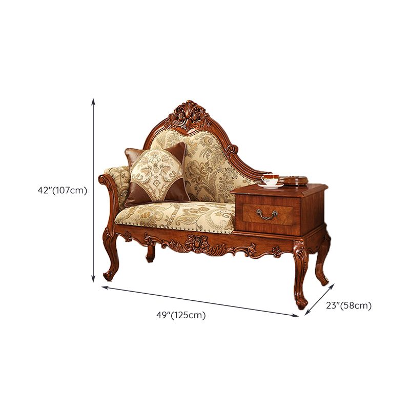 French Country Nailhead Trim Chaise Lounge Couch Einarmiger Lounge Chair