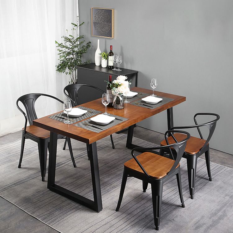 Industrial 1/2/5/7 Pieces Dining Set Solid Wood Dining Table Set for Home Clearhalo 'Dining Room Sets' 'Dining Tables & Seating' 'dining_room_set' 'furn' 'furn_dining_room_set' 'Furniture' 'furniture_dining_room_set' 'Kitchen & Dining Furniture' 'kitchen&dining_furn' 'kitchen' 1200x1200_cd130f23-c902-4c40-88f3-e3ae149ce02e