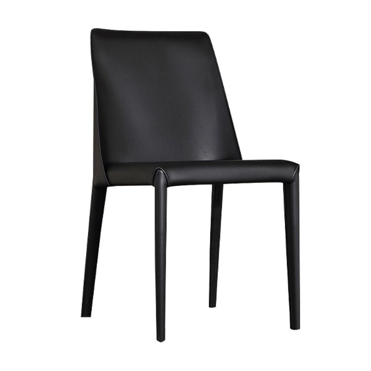 Modern Parsons Side Chair Matte Finish Leather Curved Armless Chair Clearhalo ' kitchen&dining_furn' 'Dining Chairs' 'Dining Tables & Seating' 'dining_chair' 'Furniture' 'furniture_dining_chair' 'Kitchen & Dining Furniture' 'kitchen' 1200x1200_cd13397f-a21a-44b4-92cb-8f0acbbb728e