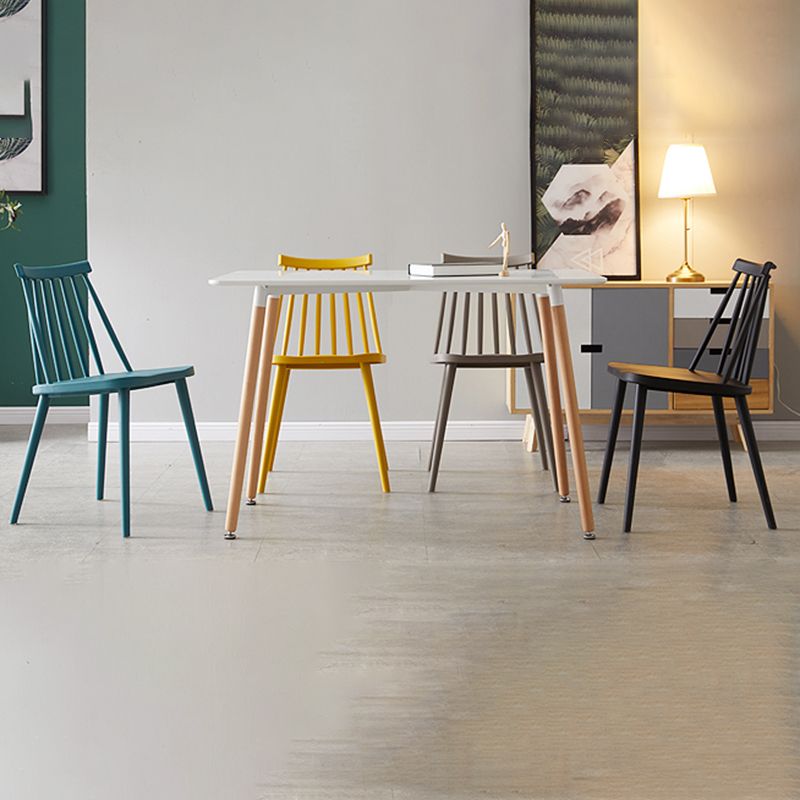Contemporary Plastic Side Chair Matte Finish Indoor-Outdoor Slat Back Chair Clearhalo ' kitchen&dining_furn' 'Dining Chairs' 'Dining Tables & Seating' 'dining_chair' 'Furniture' 'furniture_dining_chair' 'Kitchen & Dining Furniture' 'kitchen' 1200x1200_cd151ba9-b145-49df-9743-c6a60264a1d4