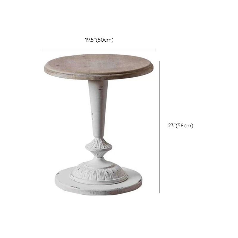 Round Pedestal Side Table French Rustic Side End Snack Table Clearhalo 'Coffee & Accent Tables' 'End & Side Tables' 'end_side_tables' 'furn' 'furn_end_side_tables' 'Furniture' 'Living Room Furniture' 1200x1200_cd155e22-d7ec-4603-9224-f4827733dec9