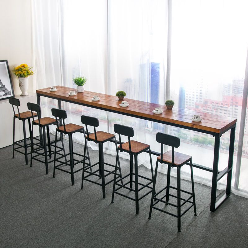 Modern Style Bar Table Set 1/7 Pieces Rectangle Wood Counter Table with Stools Clearhalo 'Bar Furniture' 'furn' 'furn_home_bar_bar_sets' 'Furniture' 'Home Bars & Bar Sets' 'home_bar_bar_sets' 'Kitchen & Dining Furniture' 1200x1200_cd176642-16b6-4d04-9a51-c9dac30bbe1f